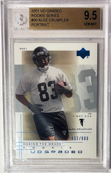 Alge Crumpler 2001 Upper Deck Rookies Series Card #90- /900 Beckett/BGS Graded 9.5 Gem Mint (Sub-Grades/Atlanta Falcons)-Powers Sports Memorabilia