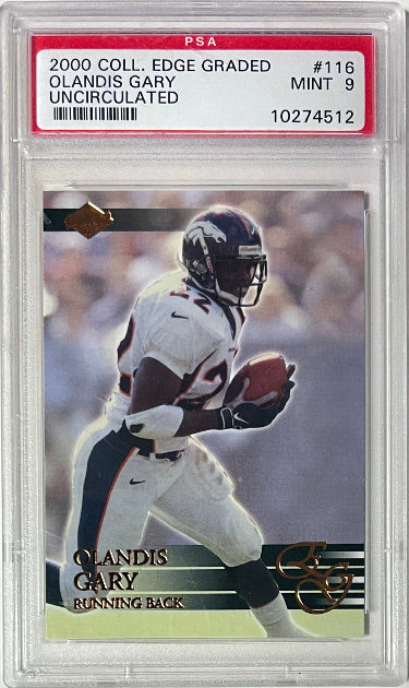 Olandis Gary 2000 Collectors Edge Uncirculated Rookie Card #116- PSA Graded 9 Mint (Denver Broncos)-Powers Sports Memorabilia