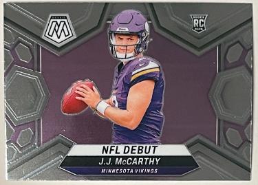 JJ/J.J. McCarthy 2024 Panini Mosaic NFL Debut Rookie Card (RC) #275 (Minnesota Vikings)-Powers Sports Memorabilia