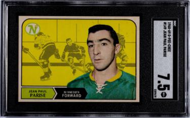 Jean Paul Parise 1968-69 O-Pee-Chee NHL Rookie (RC) Card #149 - SGC Graded 7.5 NM+ (Minnesota North Stars)-Powers Sports Memorabilia