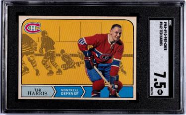 Ted Harris 1968-69 O-Pee-Chee NHL Card #162- SGC Graded 7.5 NM+ (Montreal Canadiens)-Powers Sports Memorabilia