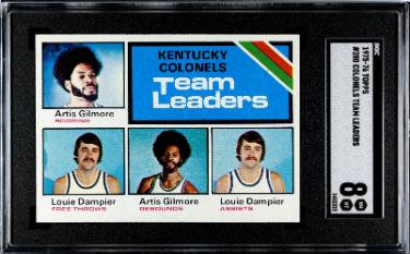 Artis Gilmore 1975-76 Topps Kentucky Colonels Card #280- SGC Graded 8 NM-MT- w/ Louie Dampier-Powers Sports Memorabilia