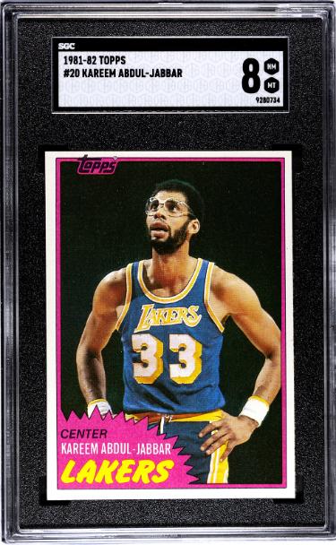 Kareem Abdul-Jabbar 1981-82 Topps Card #20- SGC Graded 8 NM-MT (Los Angeles Lakers/HOF) - CTBL_042305-Powers Sports Memorabilia
