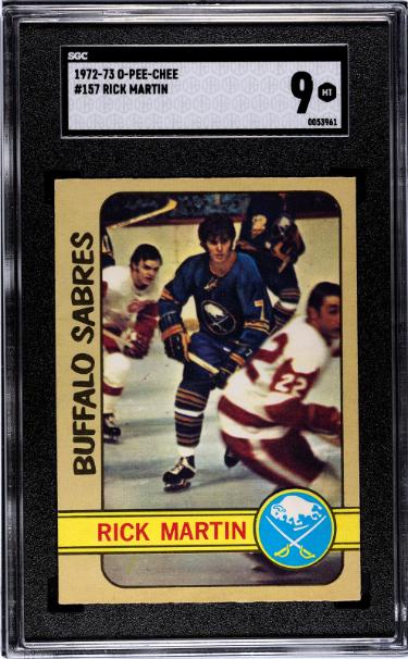 Rick Martin 1972-73 O-Pee-Chee NHL Card #157- SGC Graded 9 Mint (Buffalo Sabres)-Powers Sports Memorabilia