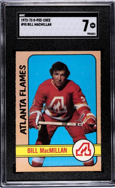 Bill MacMillan 1972-73 O-Pee-Chee NHL Rookie (RC) Card #98- SGC Graded 7 NM (Atlanta Flames)-Powers Sports Memorabilia
