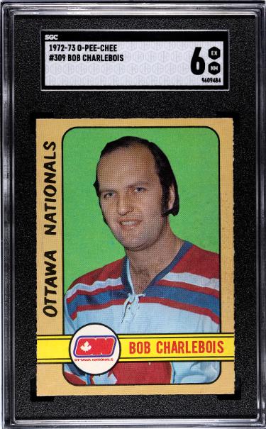 Bob Charlebois 1972-73 O-Pee-Chee NHL Card #309- SGC Graded 6 EX-NM (Ottawa Nationals)-Powers Sports Memorabilia