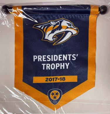 Nashville Predators 2017-18 Presidents' Trophy Mini Banner Arena Giveaway NHL Hockey-Powers Sports Memorabilia