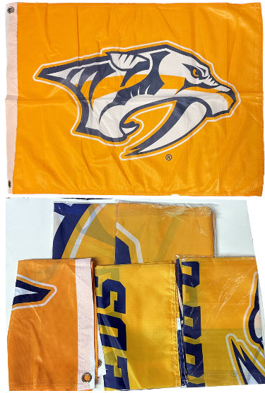 Nashville Predators Logo NHL Flags Lot of 5- 18x25/24x36/36x60- Arena Giveaways-Powers Sports Memorabilia