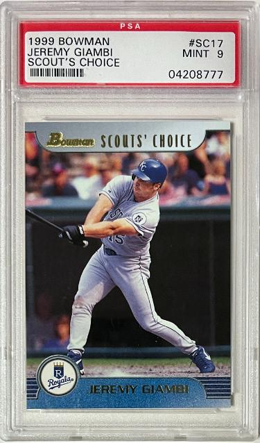 Jeremy Giambi 1999 Bowman Scout's Choice Card #SC17- PSA Graded 9 Mint (Kansas City Royals)-Powers Sports Memorabilia