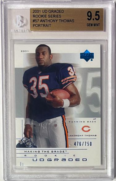 Anthony Thomas 2001 Upper Deck Rookie Series Portrait Rookie Card (RC) #57- /750- Beckett/BGS Graded 9.5 Gem Mint (Sub Grades/Ch-Powers Sports Memorabilia