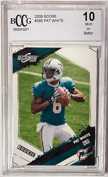 Pat White 2009 Score Rookie Card (RC) #380- BCCG Graded 10 Mint or Better (Miami Dolphins)-Powers Sports Memorabilia