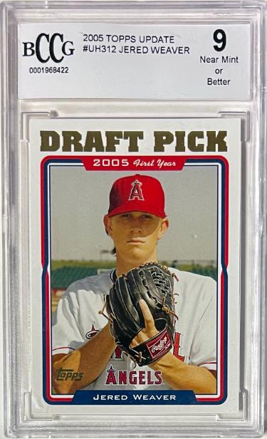 Jered Weaver 2005 Topps Update Rookie Card (RC) #UH312- BCCG Graded 9 Near Mint or Better (Los Angeles Angels/3X All-Star)-Powers Sports Memorabilia
