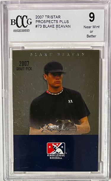 Blake Beavan 2007 TRISTAR Prospects Plus Rookie Card #73- BCCG Graded 9 Near Mint or Better (Texas Longhorns/Seattle Mariners)-Powers Sports Memorabilia