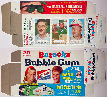 1966 Bazooka Compete Box 20-piece Richert #43, Campaneris #44, Maloney #45 of 48-Powers Sports Memorabilia
