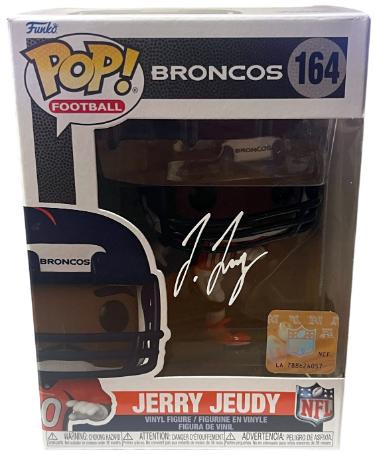 Jerry Jeudy Autographed Denver Broncos NFL Funko Pop #164- Beckett Witnessed #1W743790-Powers Sports Memorabilia