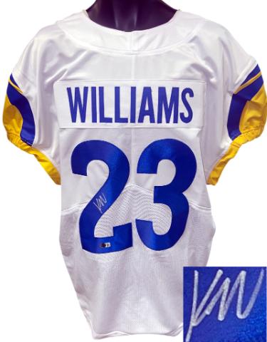 Kyren Williams Autographed Los Angeles Custom Stitched Pro Style Football Jersey- Beckett #BM29876-Powers Sports Memorabilia