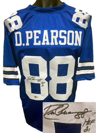 Drew Pearson Autographed Dallas Custom Stitched Pro Style Football Jersey #88 HOF21- Beckett Witnessed #1W244791-Powers Sports Memorabilia
