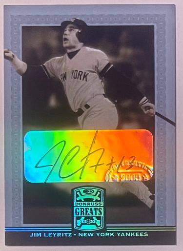 Jim Leyritz Autographed 2005 Donruss Greats Authentic Signatures Auto Card #41 (New York Yankees)-Powers Sports Memorabilia