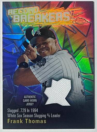 Frank Thomas 2003 Topps Chrome Record Breakers Relic Refractor Card #RBCR-FT (Chicago White Sox)-Powers Sports Memorabilia