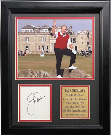 Jack Nicklaus 2005 British Open Farewell Golf 8 x 10 Photograph Custom Framing(13.5x16.5) with Replica Facsimile Signature-Powers Sports Memorabilia