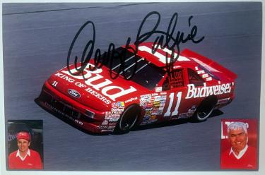 Geoff Bodine Autographed 6.75x4.25 Budweiser #11 Post Card/Photo- COA-Powers Sports Memorabilia