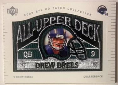Drew Brees 2003 Upper Deck UD Patch Collection All-Upper Deck Card #UD-21 (San Diego Chargers)-Powers Sports Memorabilia