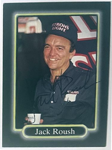 Jack Roush Autographed this 1990 Maxx NASCAR On Card Auto #54- COA-Powers Sports Memorabilia