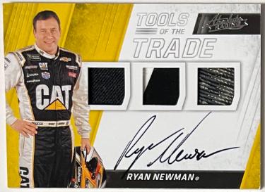 Ryan Newman Autographed 2017 Panini Absolute Tools of the Trade Triple Race Used Relic NASCAR On Card Auto #TTTS-RN-Powers Sports Memorabilia