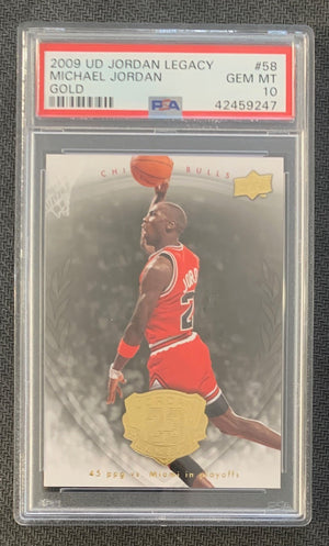 Michael Jordan 2009 Upper Deck Legacy Gold Basketball Card #58 Graded PSA 10-Powers Sports Memorabilia