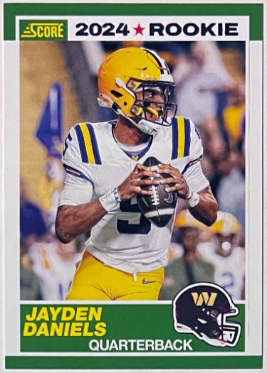 Jayden Daniels 2024 Score Rookie Card (RC) #2 (LSU/Washington Commanders)-Powers Sports Memorabilia