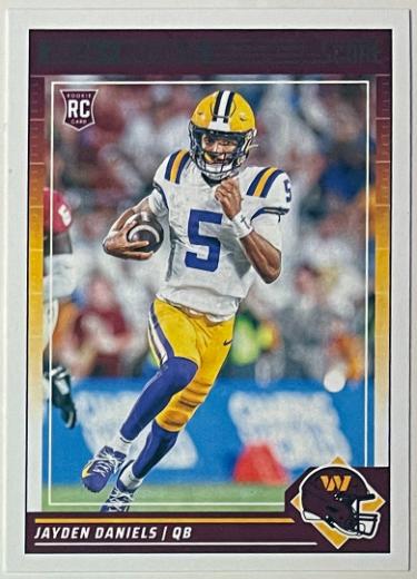 Jayden Daniels 2024 Score Rookie Card (RC) #302 (LSU/Washington Commanders)-Powers Sports Memorabilia