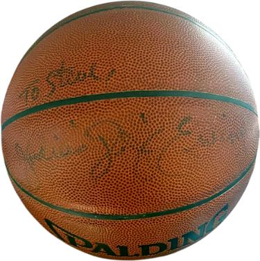 Julius Dr. J Erving Autographed Spalding NBA Z/IO Composite Leather Full Size Basketball To Steve- Beckett Review (76ers)-Powers Sports Memorabilia