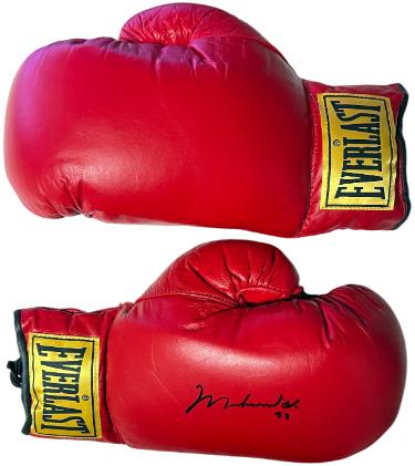 Muhammad Ali Autographed Everlast Leather Yellow Label 14oz Pair Boxing Gloves- Beckett Review/1996 Ali/Prince Of Cards/Darren Prince-Powers Sports Memorabilia