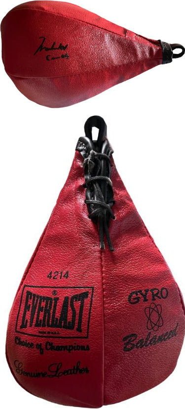 Muhammad Ali Autographed Everlast Red Leather Boxing Speed Bag w/ Cassius Clay?Çô Beckett/COA/PHOTO-Powers Sports Memorabilia