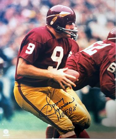Sonny Jurgensen Autographed Washington Commanders NFL Licensed 16x20 Photo HOF 83' - COA/Tuff Stuff Show Ticket-Powers Sports Memorabilia
