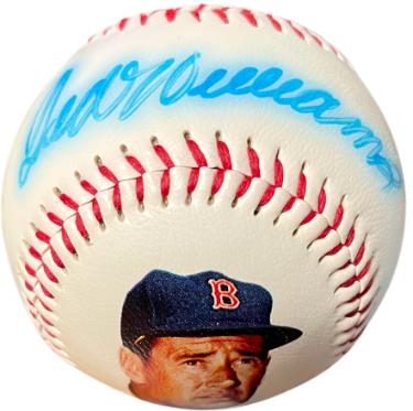 Ted Williams Autographed Fotoball USA MLB Baseball- /1000- COA (bleed sig/Boston Red Sox)-Powers Sports Memorabilia