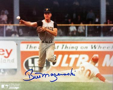 Bill Mazeroski Autographed Pittsburgh Pirates MLB Licensed 8x10 Photo imperfect- COA/CSA Show Ticket-Powers Sports Memorabilia