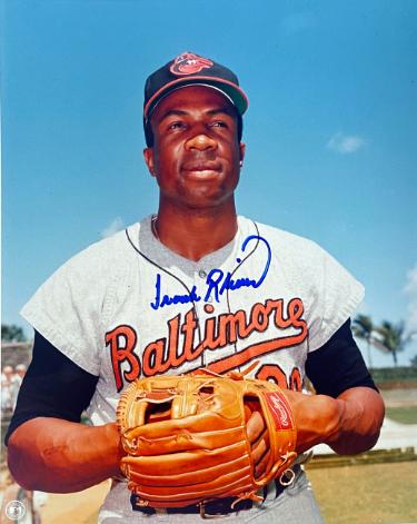 Frank Robinson Autographed Baltimore Orioles MLB Licensed 8x10 Photo- Tuff Stuff COA (HOF/TC)-Powers Sports Memorabilia