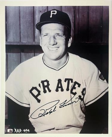 Ralph Kiner Autographed Pittsburgh Pirates MLB Licensed B&W 8x10 Photo- COA/Show Ticket-Powers Sports Memorabilia