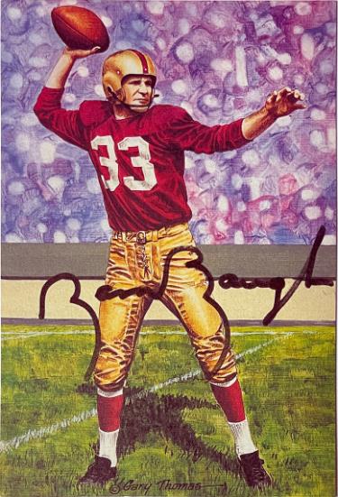 Sam/Sammy Baugh Autographed 4x6 1992 Goal Line Art/Pro Football Hall Of Fame Card /5000- COA-Powers Sports Memorabilia