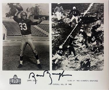 Sam/Sammy Baugh Autographed HOF Enshrinee Class of 1963 B&W 8x10 Photo- COA (TCU/Washington)-Powers Sports Memorabilia