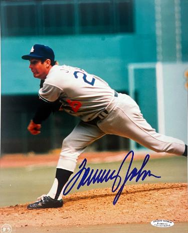 Tommy John Autographed Los Angeles Dodgers MLB Licensed 8x10 Photo- Sports World Collectibles #A48500/COA-Powers Sports Memorabilia
