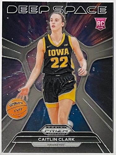 Caitlin Clark 2024 Panini Prizm Draft Picks Deep Space Rookie Card (RC) #8 (Iowa/Indiana Fever)-Powers Sports Memorabilia