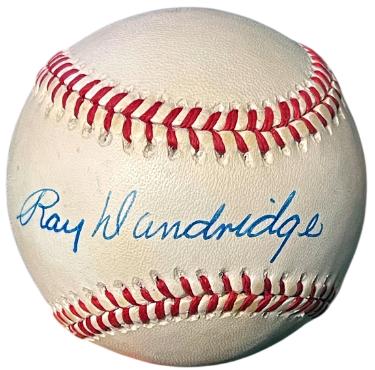 Ray Dandridge Autographed ROAL Rawlings Official American League Baseball very minor tone- COA (Millers/Cubans)-Powers Sports Memorabilia