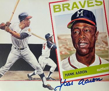 Hank Aaron Autographed Milwaukee Braves Vintage Baseball 8x10 Photo- Tuff Stuff COA (HOF)-Powers Sports Memorabilia