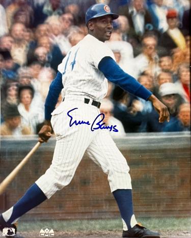 Ernie Banks Autographed Chicago Cubs MLB Licensed 8x10 Photo- Ernie White Promotions COA-Powers Sports Memorabilia