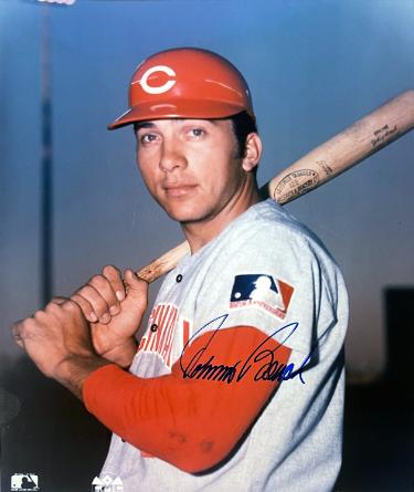 Johnny Bench Autographed Cincinnati Reds MLB Licensed 8x10 Photo- Tuff Stuff COA (HOF/2X WSC)-Powers Sports Memorabilia