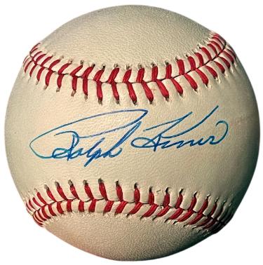 Ralph Kiner Autographed RONL Official National League Baseball imperfect- COA (Pittsburgh Pirates/HOF)-Powers Sports Memorabilia