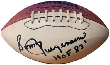Sonny Jurgensen Autographed Official Wilson NFL White Panel Leather Football- Pete Rozelle- HOF 83- Beckett Review (Washington)-Powers Sports Memorabilia