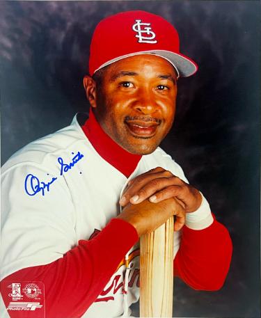 Ozzie Smith Autographed St. Louis Cardinals MLB Licensed 8x10 Photo- Tuff Stuff COA/Show Ticket (HOF)-Powers Sports Memorabilia